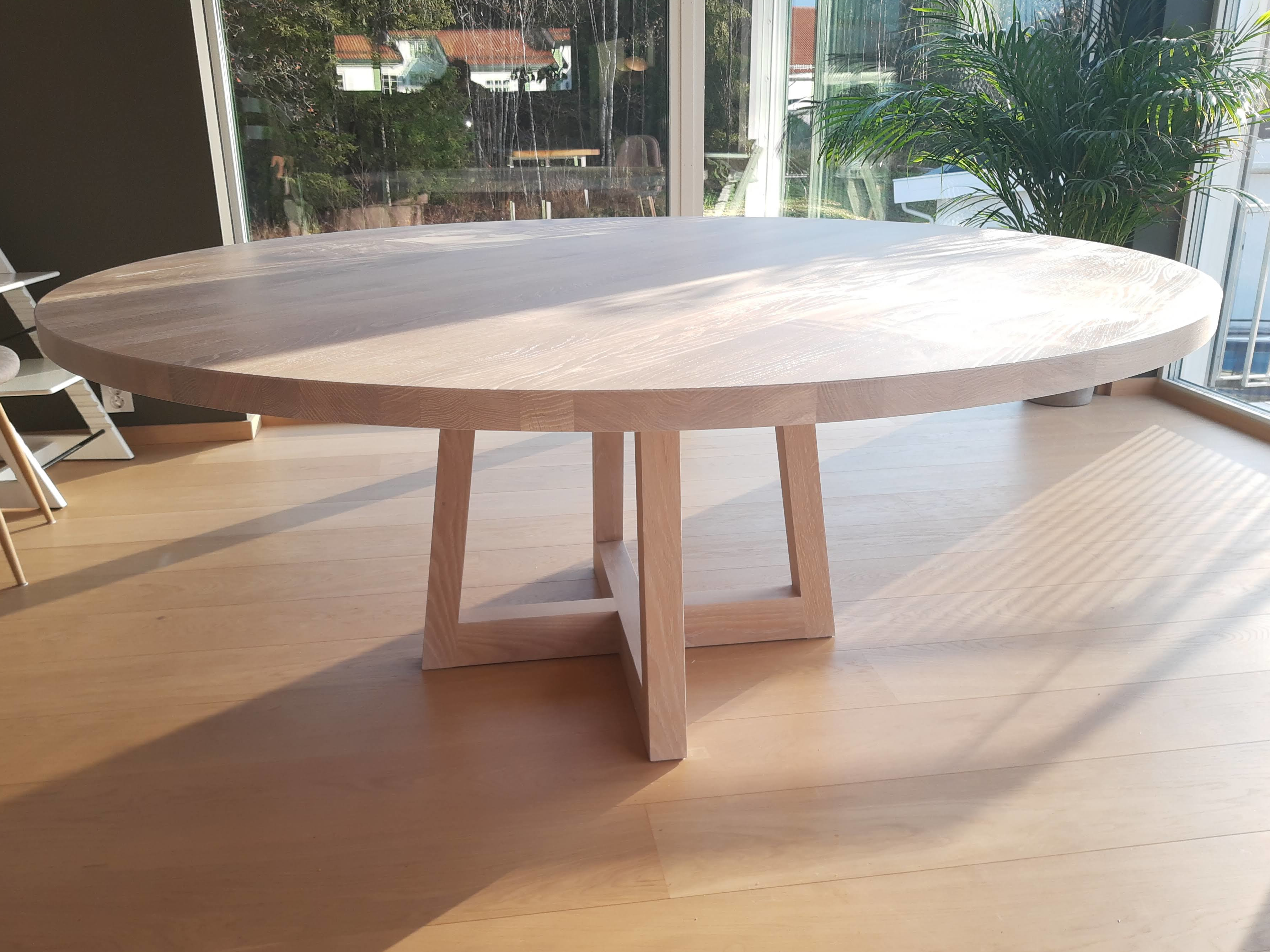 Custom solid wood table with clean Scandinavian lines